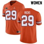 Women's Florida Gators #29 Isaac Ricks NCAA Jordan Brand Orange Authentic Stitched College Football Jersey JRF3862QE